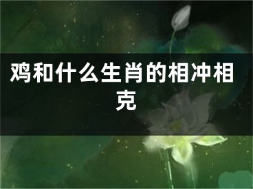 鸡和什么生肖的相冲相克