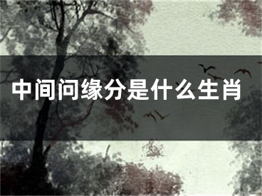 中间问缘分是什么生肖