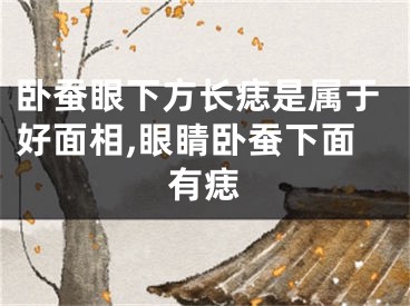 卧蚕眼下方长痣是属于好面相,眼睛卧蚕下面有痣