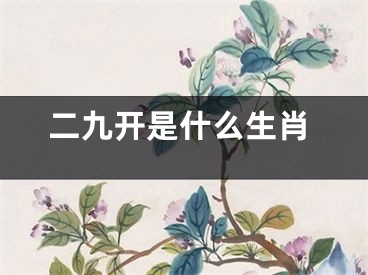 二九开是什么生肖