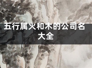 五行属火和木的公司名大全