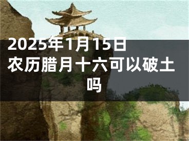 2025年1月15日农历腊月十六可以破土吗