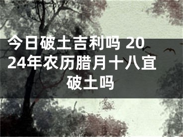 今日破土吉利吗 2024年农历腊月十八宜破土吗