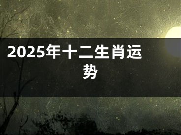 2025年十二生肖运势