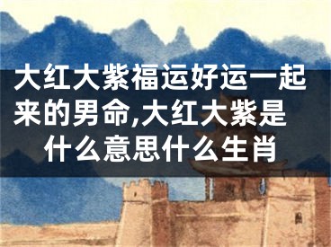 大红大紫福运好运一起来的男命,大红大紫是什么意思什么生肖
