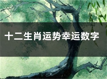 十二生肖运势幸运数字