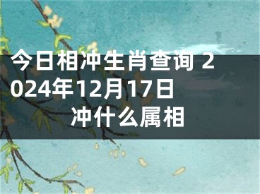 今日相冲生肖查询 2024年12月17日冲什么属相