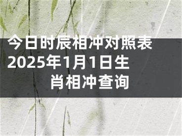 今日时辰相冲对照表 2025年1月1日生肖相冲查询