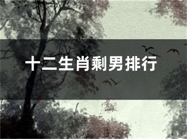 十二生肖剩男排行