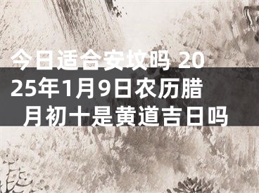 今日适合安坟吗 2025年1月9日农历腊月初十是黄道吉日吗