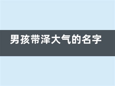 男孩带泽大气的名字