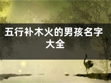 五行补木火的男孩名字大全