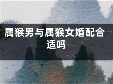 属猴男与属猴女婚配合适吗