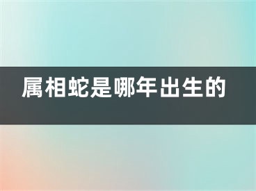 属相蛇是哪年出生的