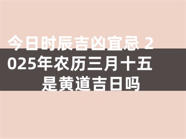 今日时辰吉凶宜忌 2025年农历三月十五是黄道吉日吗