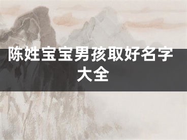 陈姓宝宝男孩取好名字大全