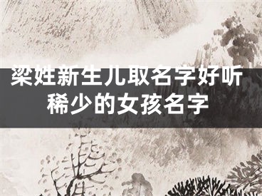 梁姓新生儿取名字好听稀少的女孩名字