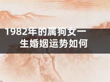 1982年的属狗女一生婚姻运势如何