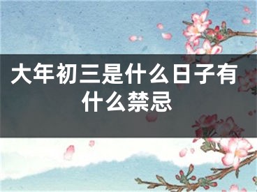 大年初三是什么日子有什么禁忌
