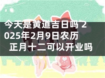 今天是黄道吉日吗 2025年2月9日农历正月十二可以开业吗