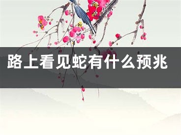 路上看见蛇有什么预兆