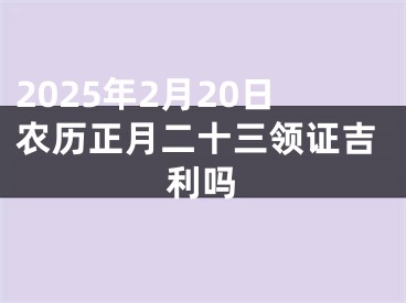 2025年2月20日农历正月二十三领证吉利吗