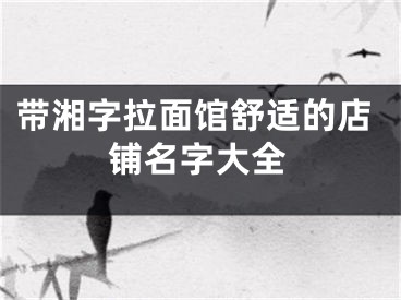 带湘字拉面馆舒适的店铺名字大全