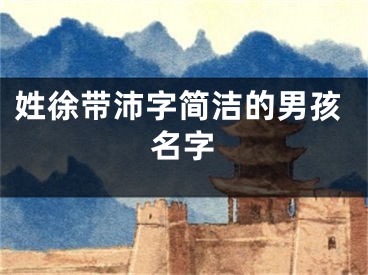 姓徐带沛字简洁的男孩名字