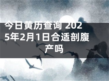 今日黄历查询 2025年2月1日合适剖腹产吗