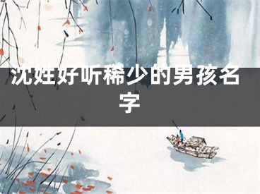 沈姓好听稀少的男孩名字