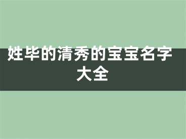 姓毕的清秀的宝宝名字大全