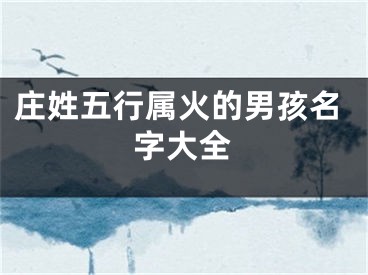 庄姓五行属火的男孩名字大全