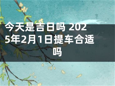 今天是吉日吗 2025年2月1日提车合适吗