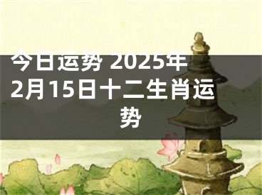 今日运势 2025年2月15日十二生肖运势