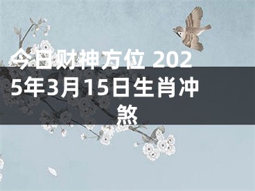 今日财神方位 2025年3月15日生肖冲煞
