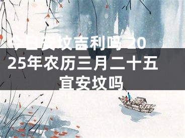 今日安坟吉利吗 2025年农历三月二十五宜安坟吗