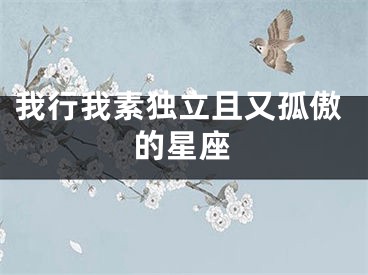 我行我素独立且又孤傲的星座