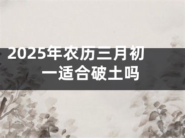 2025年农历三月初一适合破土吗