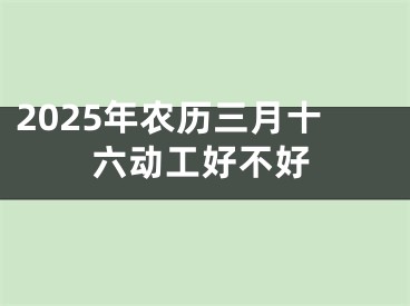 2025年农历三月十六动工好不好