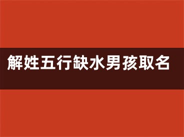 解姓五行缺水男孩取名