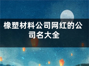 橡塑材料公司网红的公司名大全