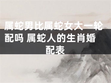属蛇男比属蛇女大一轮配吗 属蛇人的生肖婚配表