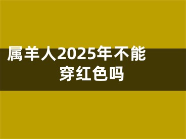 属羊人2025年不能穿红色吗