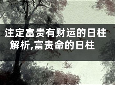 注定富贵有财运的日柱解析,富贵命的日柱