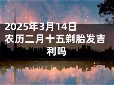 2025年3月14日农历二月十五剃胎发吉利吗