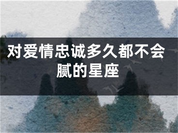 对爱情忠诚多久都不会腻的星座