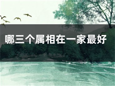 哪三个属相在一家最好