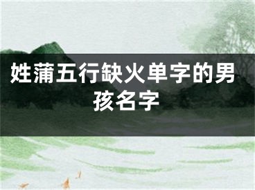 姓蒲五行缺火单字的男孩名字