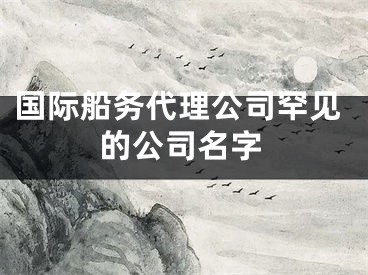 国际船务代理公司罕见的公司名字