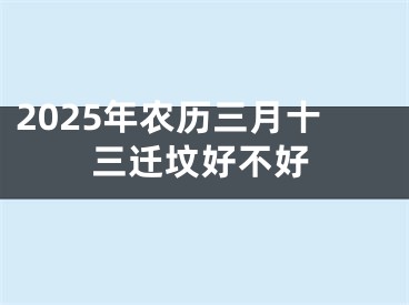 2025年农历三月十三迁坟好不好